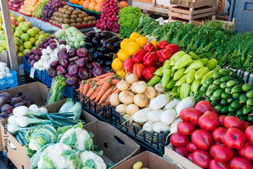 various fruits and vegetables at a famer's market